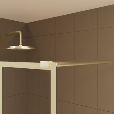 Paroi de douche à l'italienne fixe 120 x 195 cm, doré brossé, Galedo Bricks Gold