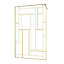 Paroi de douche à l'italienne fixe 120 x 195 cm, motifs géométriques, doré brossé, Galedo Art Deco