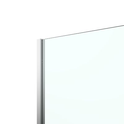 Paroi de douche à l'italienne fixe avec volet l.80+45 x H.195 cm, verre transparent, profilés aluminium chrome, GoodHome Ledava