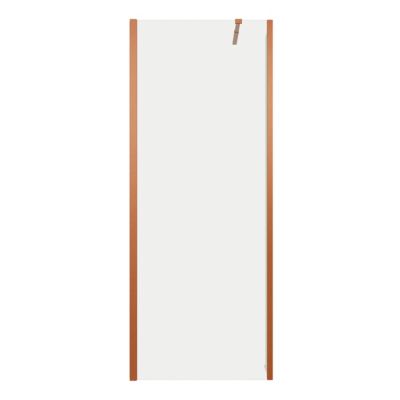 Paroi de douche à l'italienne fixe avec volet l.80+45 x H.195 cm, verre transparent, profilés bronze cuivré, GoodHome Ledava