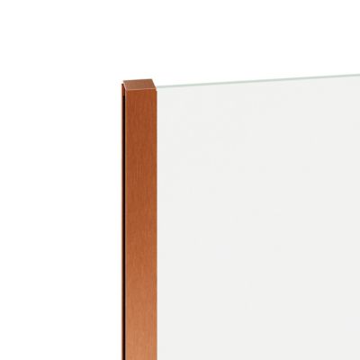 Paroi de douche à l'italienne fixe avec volet l.80+45 x H.195 cm, verre transparent, profilés bronze cuivré, GoodHome Ledava