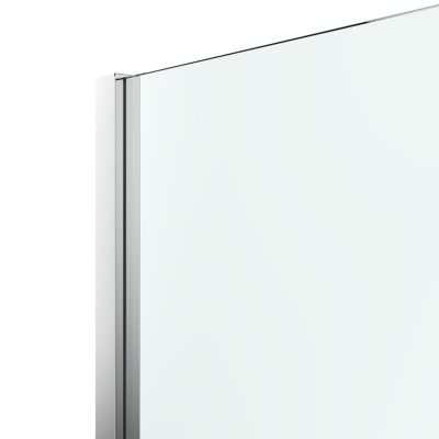 Paroi de douche à l'italienne fixe l.100 x H.195 cm, bandes miroir, profilés aluminium chrome, GoodHome Ledava