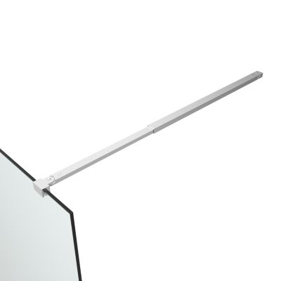 Paroi de douche à l'italienne fixe l.100 x H.195 cm, bandes miroir, profilés aluminium chrome, GoodHome Ledava