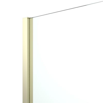 Paroi de douche à l'italienne fixe l.120 x H.195 cm, profilés aluminium finition doré brossé, GoodHome Ledava