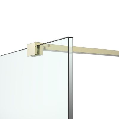Paroi de douche à l'italienne fixe l.120 x H.195 cm, profilés aluminium finition doré brossé, GoodHome Ledava