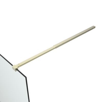 Paroi de douche à l'italienne fixe l.120 x H.195 cm, profilés aluminium finition doré brossé, GoodHome Ledava