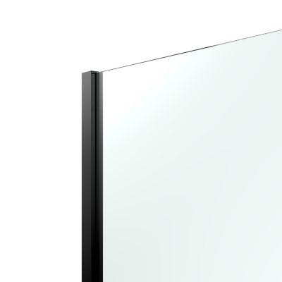 Paroi de douche à l'italienne fixe l.120 x H.195 cm, verre transparent, profilés aluminium noir, GoodHome Ledava
