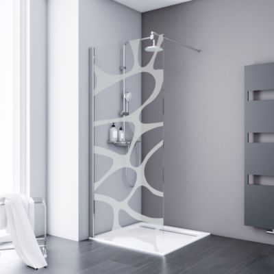Paroi de douche à l'italienne fixe l.120 x H.200 cm, verre transparent, profilé chromé , Schulte Newstyle Zoé