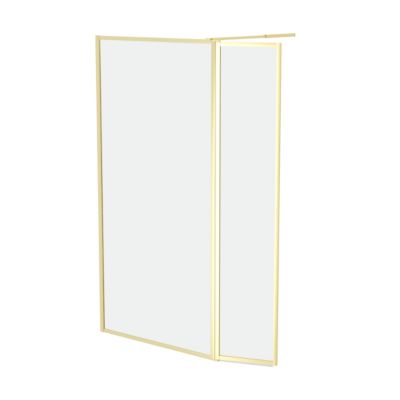 Paroi de douche à l'italienne fixe + volet pivotant 100+40 x 200 cm, Galedo Golden Edge