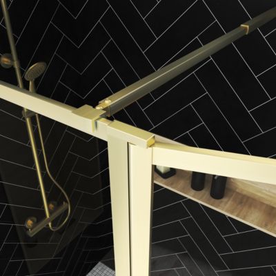 Paroi de douche à l'italienne fixe + volet pivotant 100+40 x 200 cm, Galedo Golden Edge