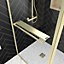 Paroi de douche à l'italienne fixe + volet pivotant 90+40 x 200 cm, doré brossé, Galedo Golden Edge