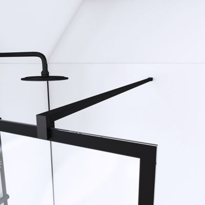 Paroi de douche à l'italienne Galedo Black Indus transparent 100cm