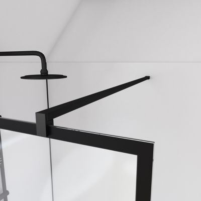 Paroi de douche à l'italienne Galedo Black Indus transparent 120cm