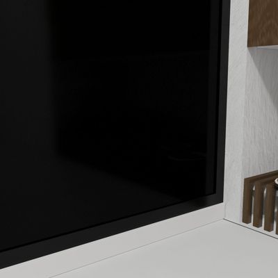 Paroi de douche à l'italienne Galedo Black Indus transparent 140cm