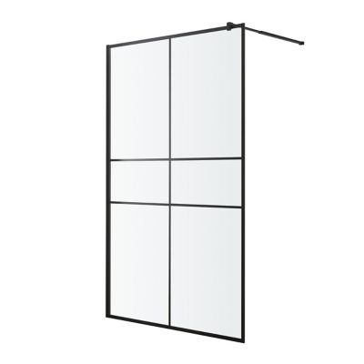 Paroi de douche à l'italienne GoodHome Ahti transparent profilé noir 120 cm