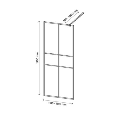 Paroi de douche à l'italienne GoodHome Ahti transparent profilé noir 120 cm
