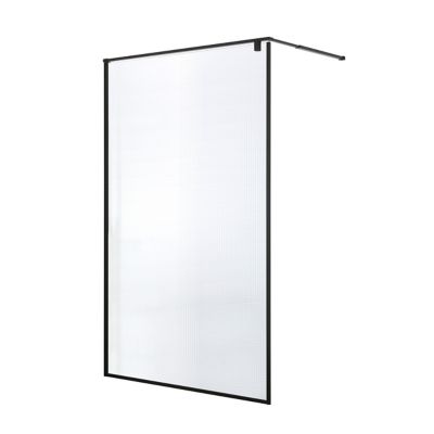 Paroi de douche à l'italienne GoodHome Ezili gaufré profilé noir 120 cm