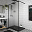 Paroi de douche à l'italienne GoodHome Ezili gaufré profilé noir 120 cm