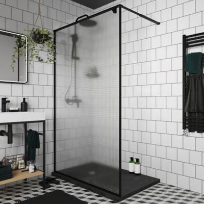 Paroi de douche à l'italienne GoodHome Ezili transparent profilé noir 120 cm