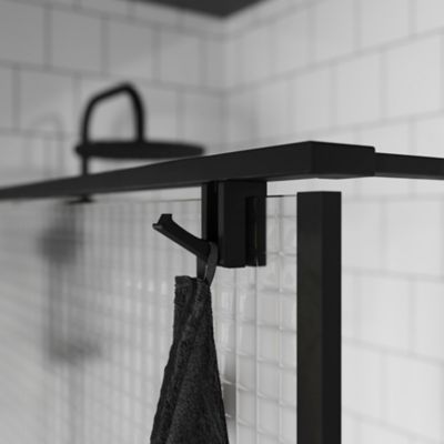 Paroi de douche à l'italienne GoodHome Ezili gaufré profilé noir 120 cm