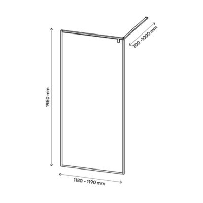 Paroi de douche à l'italienne GoodHome Ezili transparent aluminium brossé 120 cm