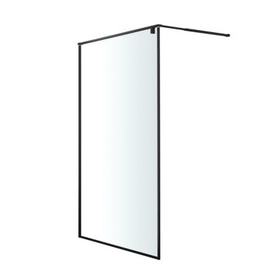 Paroi de douche à l'italienne GoodHome Ezili transparent profilé noir 120 cm