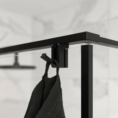 Paroi de douche à l'italienne GoodHome Ezili transparent profilé noir 120 cm