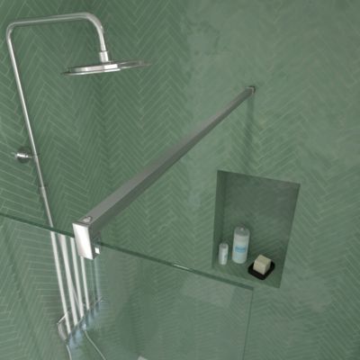 Paroi de douche à l'italienne H.195 x l.120 cm, ép. 5 mm, profilé chrome, Galedo Essentiel
