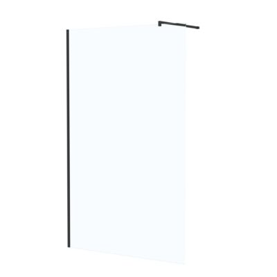 Paroi de douche à l'italienne H.195 x l.120 cm, ép. 5 mm, profilé noir, Galedo Essentiel