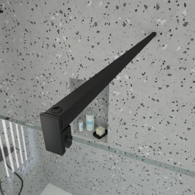 Paroi de douche à l'italienne H.195 x l.60 cm, ép. 5 mm, profilé noir, Galedo Essentiel
