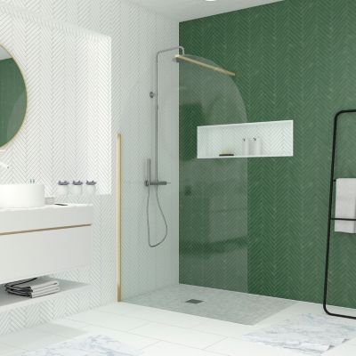 Paroi de douche l italienne H.200 x 120 cm p. 6 mm profil dor Galedo Arcade