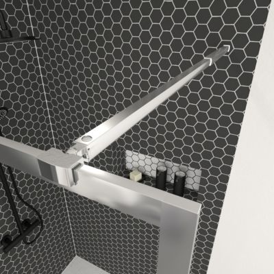 Paroi de douche à l'italienne H.200 x l.100 cm, ép. 6 mm, profilé chrome, Galedo Edge