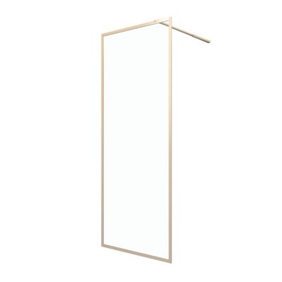 Paroi de douche à l'italienne H.200 x l.80 cm, ép. 6 mm, profilé doré, Galedo Edge