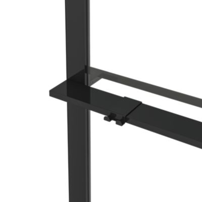 Paroi de douche à l'italienne l.100 x H.195 cm, verre transparent, profilés noir, GoodHome Evanna + barre fixe