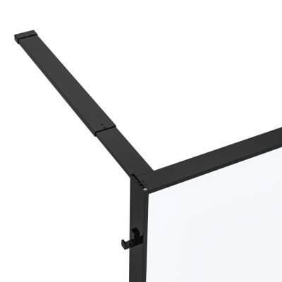 Paroi de douche à l'italienne l.100 x H.195 cm, verre transparent, profilés noir, GoodHome Evanna + barre fixe