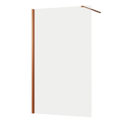 Paroi de douche à l'italienne l.120 x H.195 cm, verre transparent, profilés bronze cuivré, GoodHome Ledava