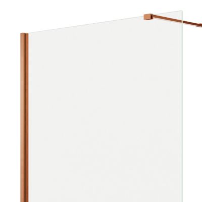 Paroi de douche à l'italienne l.120 x H.195 cm, verre transparent, profilés bronze cuivré, GoodHome Ledava