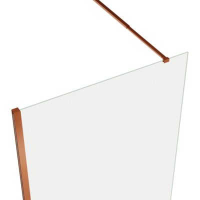 Paroi de douche à l'italienne l.120 x H.195 cm, verre transparent, profilés bronze cuivré, GoodHome Ledava