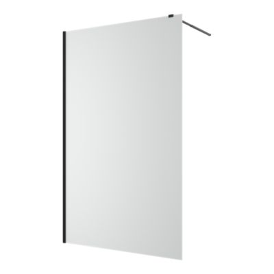 Paroi de douche à l'italienne l.120 x H.195 cm, verre trempé 6 mm, profilé noir