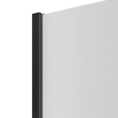Paroi de douche à l'italienne l.120 x H.195 cm, verre trempé 6 mm, profilé noir