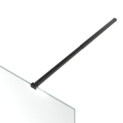 Paroi de douche à l'italienne l.120 x H.195 cm, verre trempé 6 mm, profilé noir