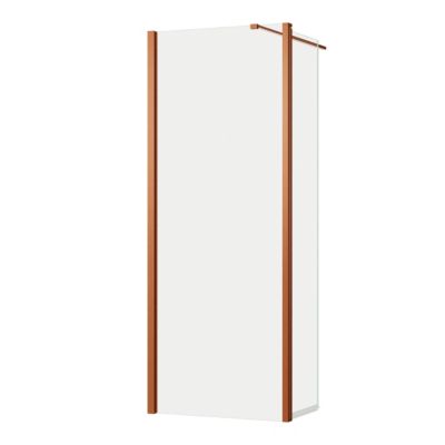Paroi de douche à l'italienne l.125 x H.195 cm, verre transparent, profilés bronze cuivré, GoodHome Ledava