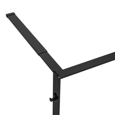 Paroi de douche à l'italienne l.140 x H.195 cm, verre transparent, profilés noir, GoodHome Evanna + barre fixe