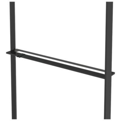 Paroi de douche à l'italienne l.140 x H.195 cm, verre transparent, profilés noir, GoodHome Evanna + barre fixe