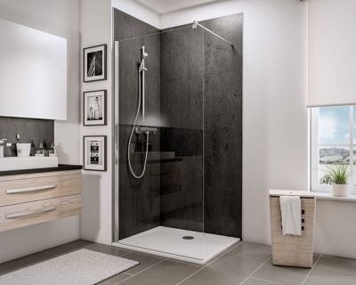 Paroi de douche à l’italienne Newstyle l. 100 x H.190 cm profilé chromé