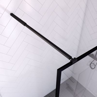 Paroi de douche à l'italienne noir Galedo Dark Edge transparent l.120 x H.200 cm