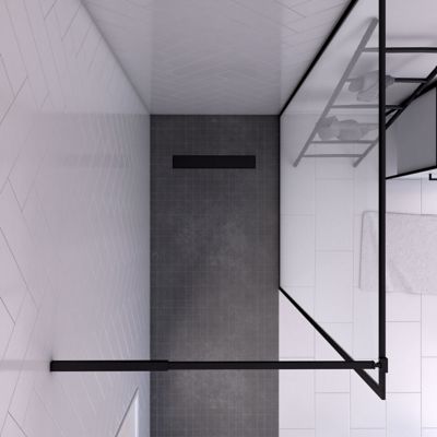Paroi de douche à l'italienne noir Galedo Dark Edge transparent l.120 x H.200 cm