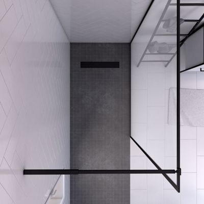 Paroi de douche à l'italienne noir Galedo Dark Edge transparent l.140 x H.200 cm