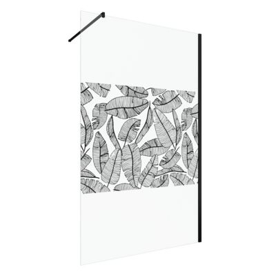 Paroi de douche à l'italienne noir Galedo Jungle sérigraphié 120cm