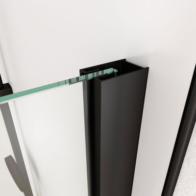 Paroi de douche à l'italienne noir Galedo Jungle sérigraphié 120cm